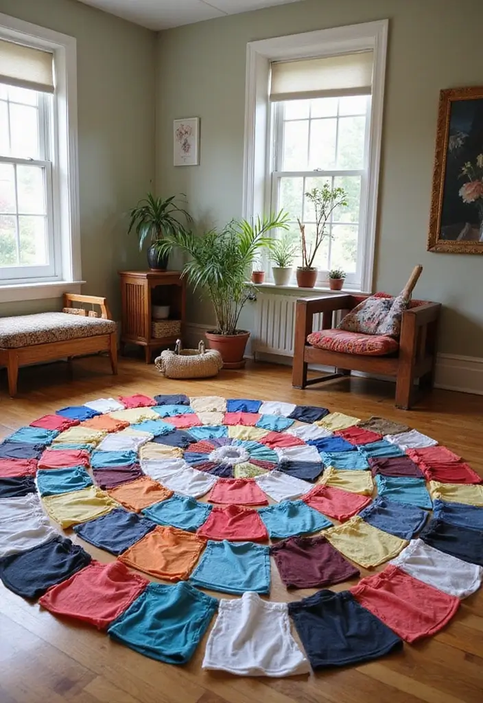 25 DIY Arts and Crafts for Adults Home Decor Fun Projects You’ll Enjoy - 23. Upcycled T-Shirt Rugs