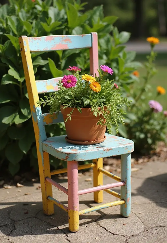 25 DIY Arts and Crafts for Adults Home Decor Fun Projects You’ll Enjoy - 3. Upcycled Chair Planters