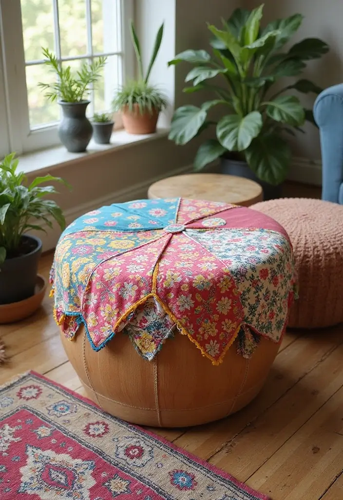 25 DIY Arts and Crafts for Adults Home Decor Fun Projects You’ll Enjoy - 7. Fabric-Covered Stool