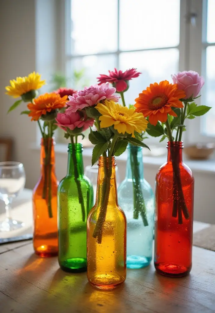 25 DIY Crafts for Home Decor Creative Ideas Using Everyday Items - 13. Glass Bottle Vases