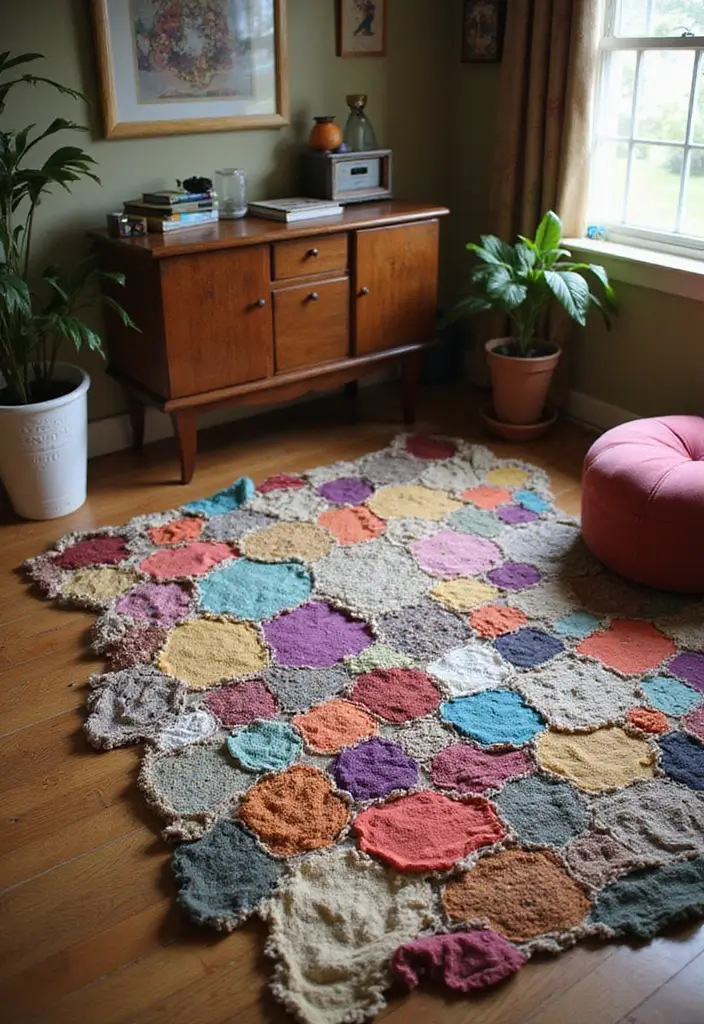25 DIY Crafts for Home Decor Creative Ideas Using Everyday Items - 15. Rug Made from Old Clothes