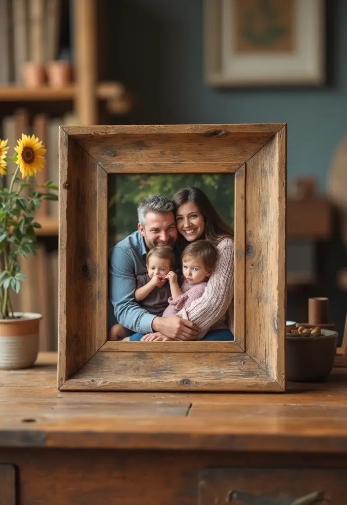 25 DIY Crafts for Home Decor Creative Ideas Using Everyday Items - 24. Reclaimed Wood Photo Frame