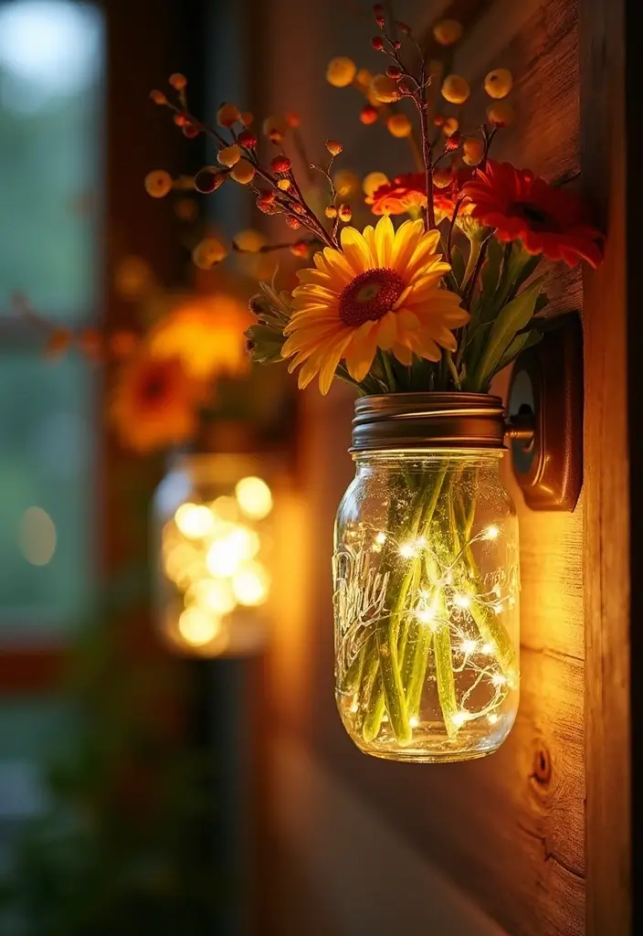 25 DIY Crafts for Home Decor Creative Ideas Using Everyday Items - 3. Mason Jar Wall Sconces