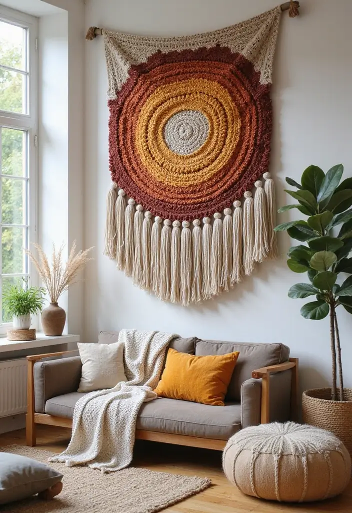 25 DIY Home Decor on a Budget Projects That Transform Any Space - 17. DIY Knitted Wall Hanging