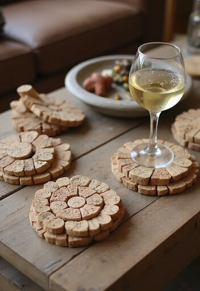 25 DIY Home Decor on a Budget Projects That Transform Any Space - 19. DIY Wine Cork Coasters