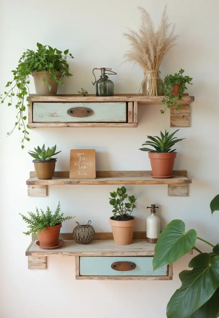 25 DIY Home Decor on a Budget Projects That Transform Any Space - 3. Repurposed Drawer Shelves