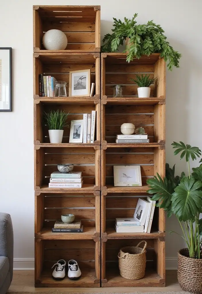 25 DIY Home Decor on a Budget Projects That Transform Any Space - 4. Upcycled Wooden Crates