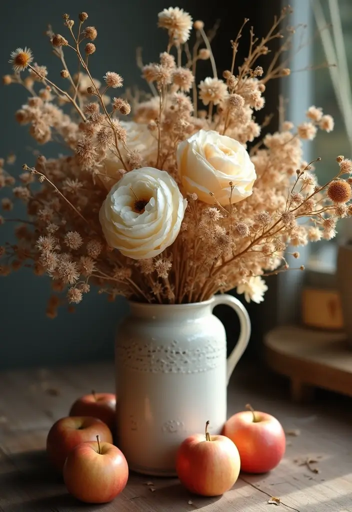 25 Fall Decor Ideas for the Home 2024 Trends Everyone's Loving - 2. Natural Dried Flower Arrangements