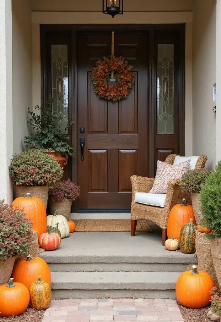 25 Fall Decor Ideas for the Home Porch That Create Instant Charm - 18. Natural Fiber Accents