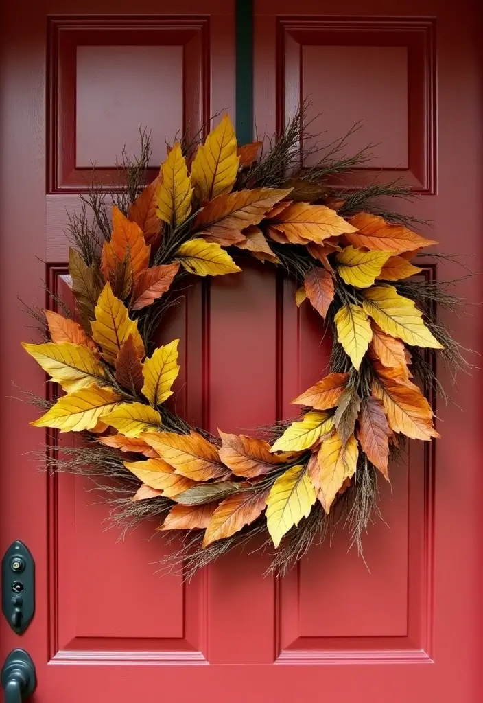 25 Fall Decor Ideas for the Home Porch That Create Instant Charm - 3. Charming Fall Wreaths