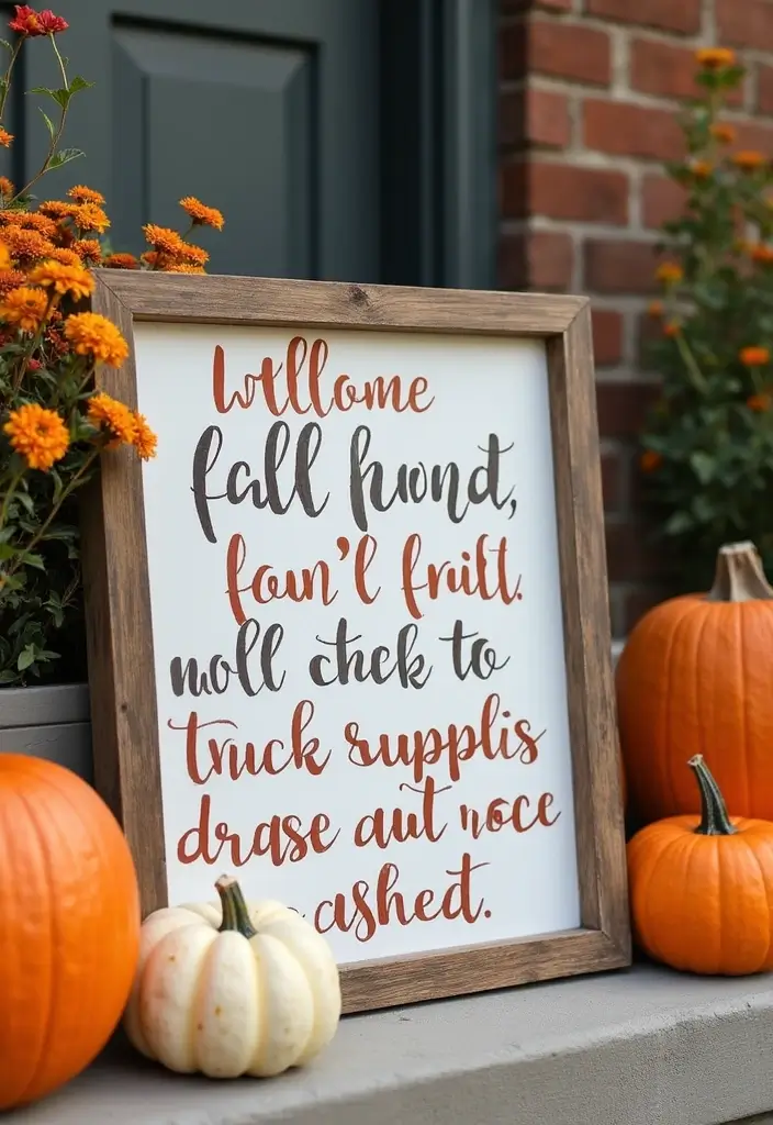 25 Fall Decor Ideas for the Home Porch That Create Instant Charm - 9. Rustic Signs