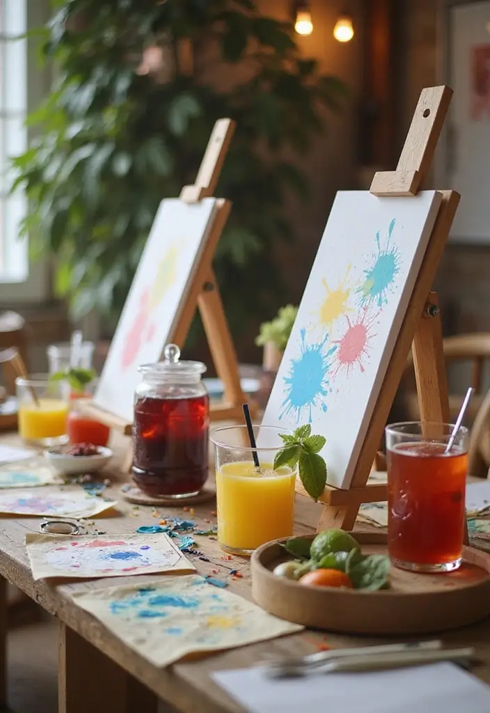 25 Home Birthday Party Ideas for Adults Decor to Impress Guests - 13. Art and Sip Night