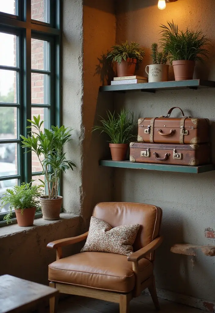 25 Home Decor DIY Ideas: Creative Crafts to Personalize Your Space - 1. Vintage Suitcase Shelves