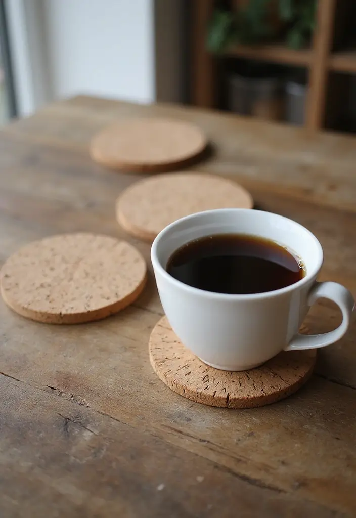 25 Home Decor DIY Ideas: Creative Crafts to Personalize Your Space - 16. DIY Coasters from Corks