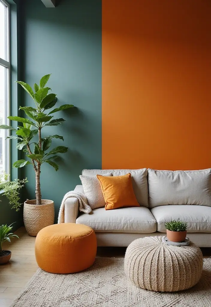 25 Home Decor Ideas Living Room Cozy Designs for Snug Nights - 18. Playful Accent Walls