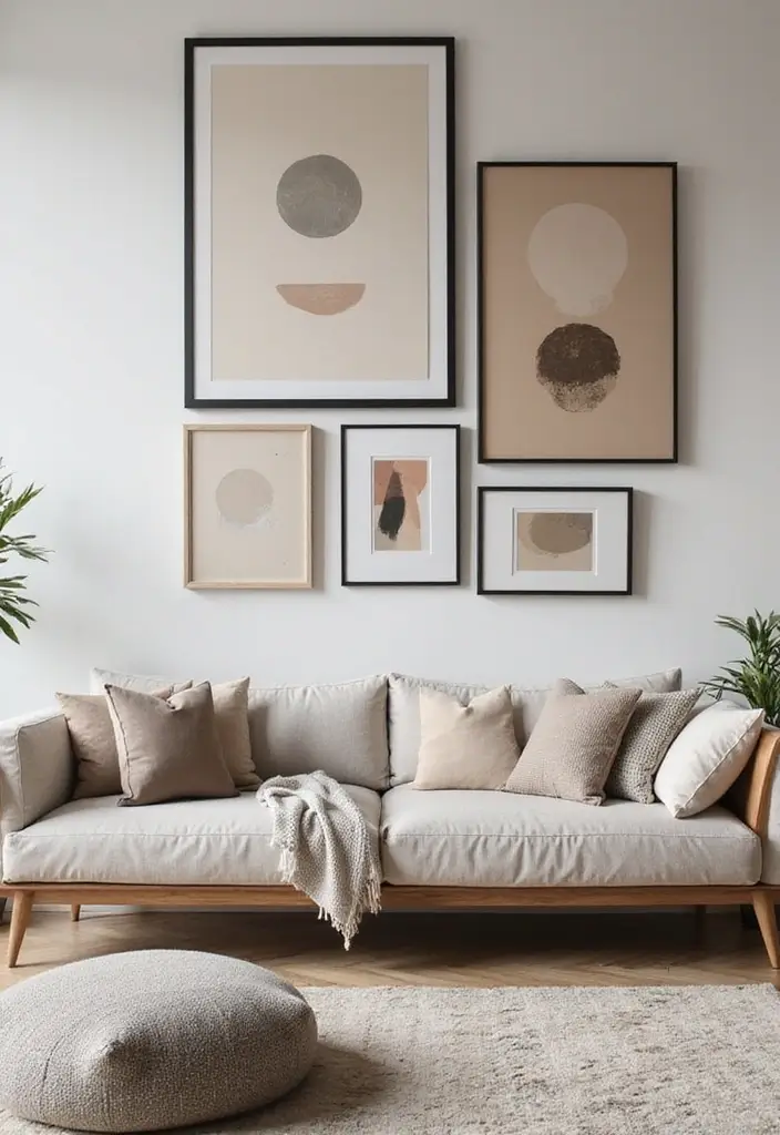 25 Home Decor Ideas Living Room Modern Looks for Stylish Homes - 5. Artful Wall Decor