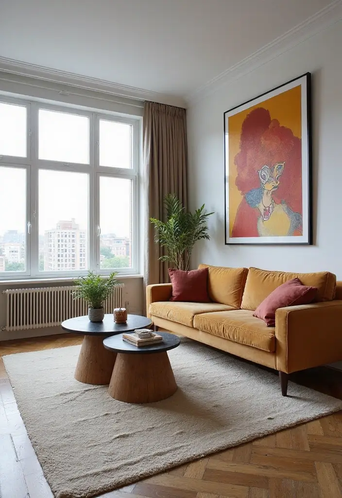 25 Home Decor Ideas Living Room Small Space Tricks That Work - 15. Choose Statement Pieces