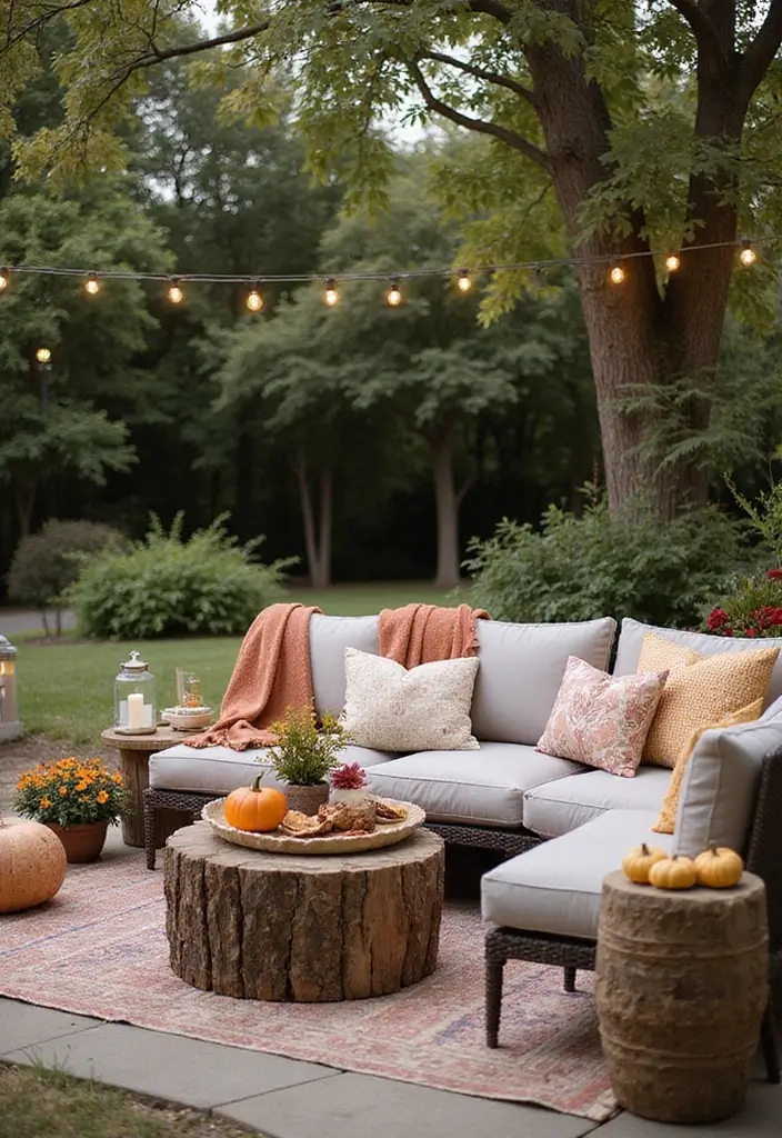 25 Simple Fall Decor Ideas for the Home That Feel Warm and Inviting - 12. Cozy Outdoor Spaces