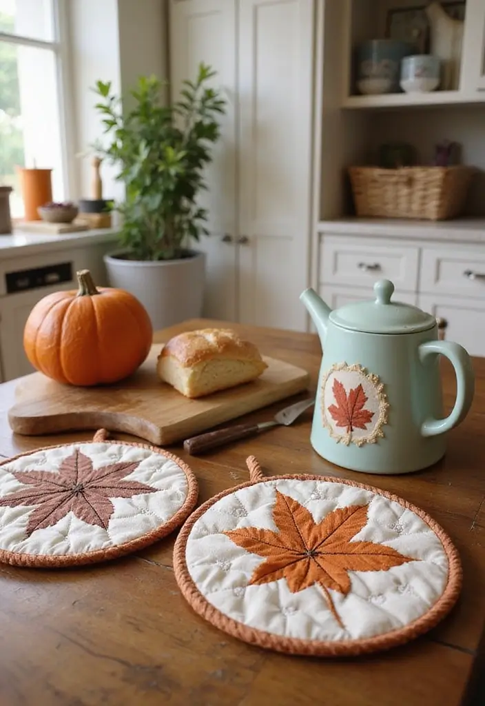 25 Simple Fall Decor Ideas for the Home That Feel Warm and Inviting - 20. Seasonal Pot Holders