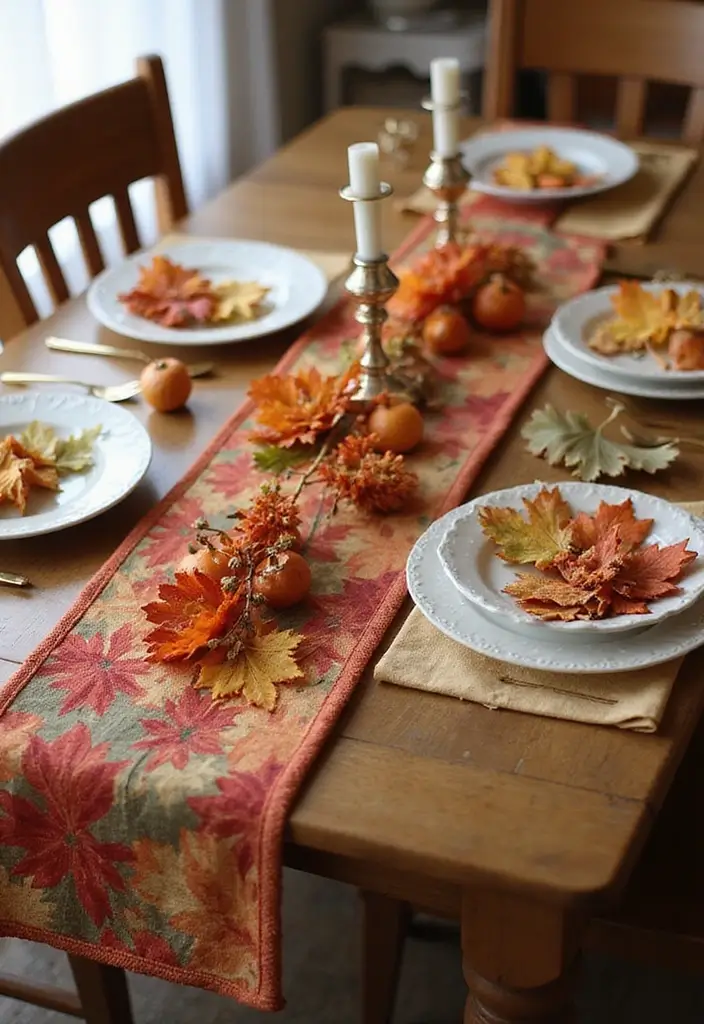 25 Simple Fall Decor Ideas for the Home That Feel Warm and Inviting - 22. Seasonal Table Runners