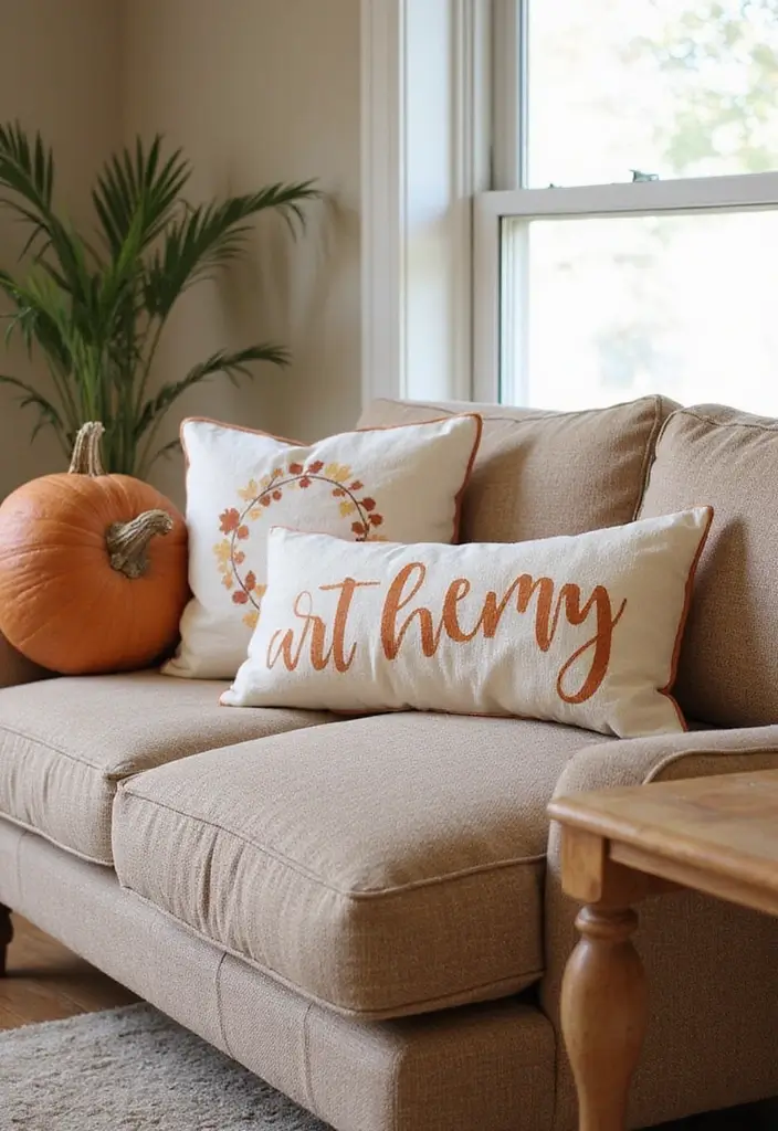 25 Simple Fall Decor Ideas for the Home That Feel Warm and Inviting - 23. Fall-themed Pillow Covers