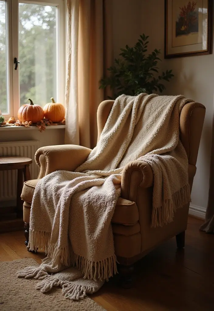 25 Simple Fall Decor Ideas for the Home That Feel Warm and Inviting - 4. Cozy Throw Blankets