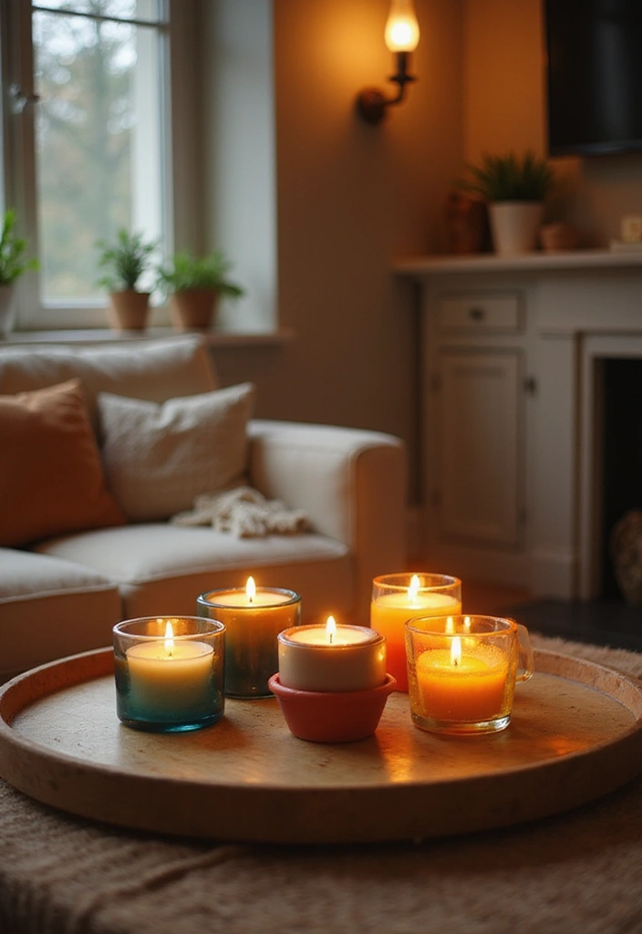 25 Spring Home Decor Ideas for Living Rooms Bursting with Color - 22. Eco-Friendly Candles