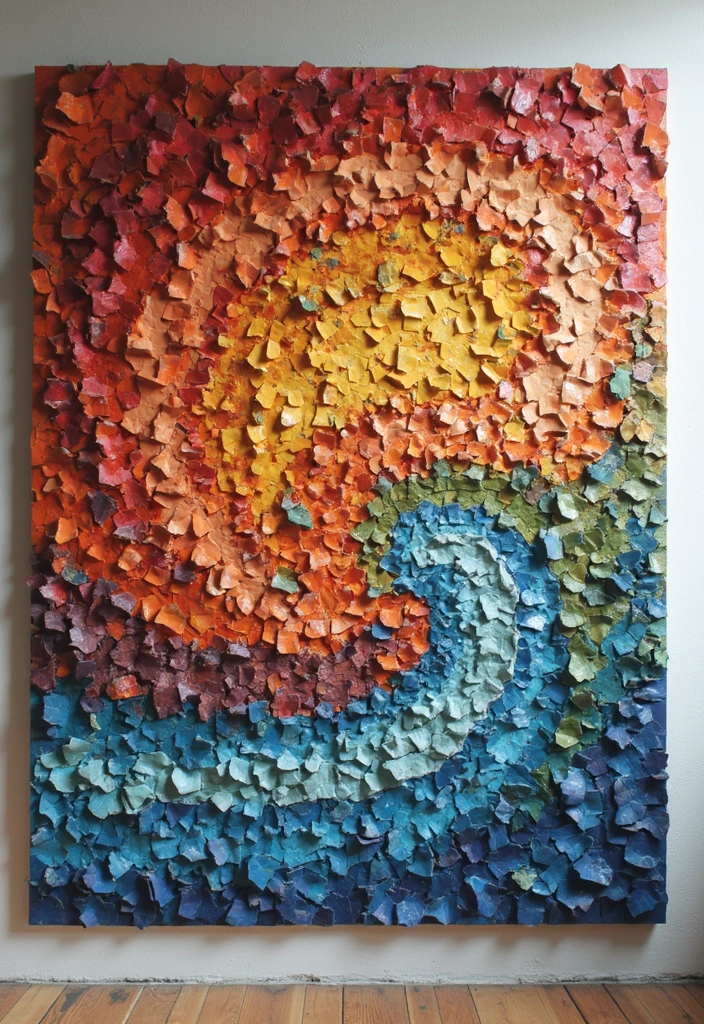 27 Cardboard Crafts Decoration Wall Art Home Decor You Can Recreate - 23. Cardboard Mosaic Art