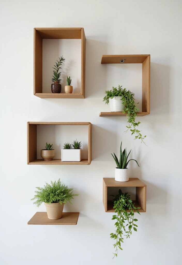 27 Cardboard Crafts Decoration Wall Art Home Decor You Can Recreate - 7. Cardboard Wall Shelves