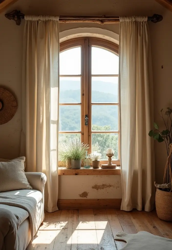 27 Curtains Living Room Modern Home Decor That Upgrade Your Space - 14. Rustic Canvas Curtains