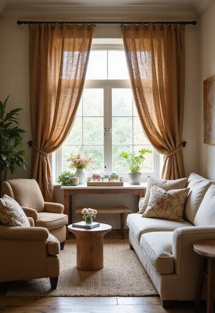 27 Curtains Living Room Modern Home Decor That Upgrade Your Space - 5. Jute Curtain Panels