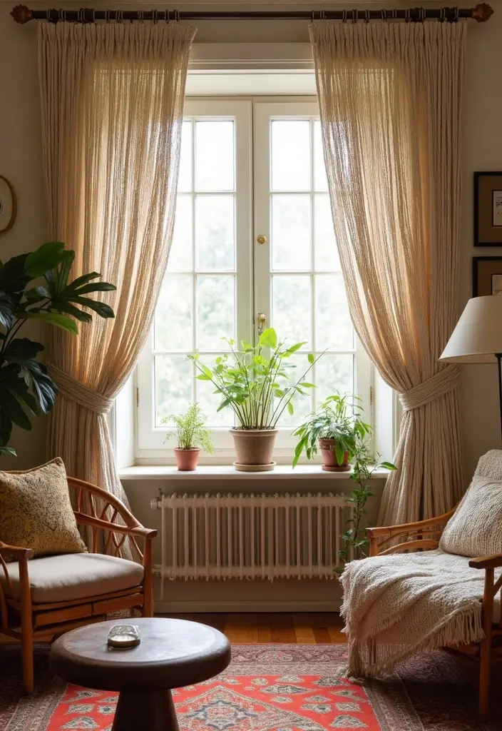 27 Curtains Living Room Modern Home Decor That Upgrade Your Space - 8. Macrame Curtains