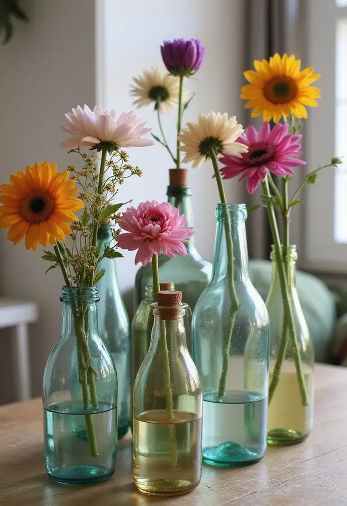 27 DIY Glass Bottle Crafts Ideas Home Decor That Look Expensive - 1. Elegant Flower Vases