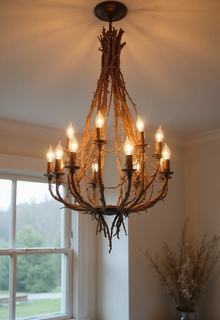 27 DIY Home Decor Easy Bedroom Craft Ideas for a Relaxing Vibe - 27. DIY Chandelier from Twigs