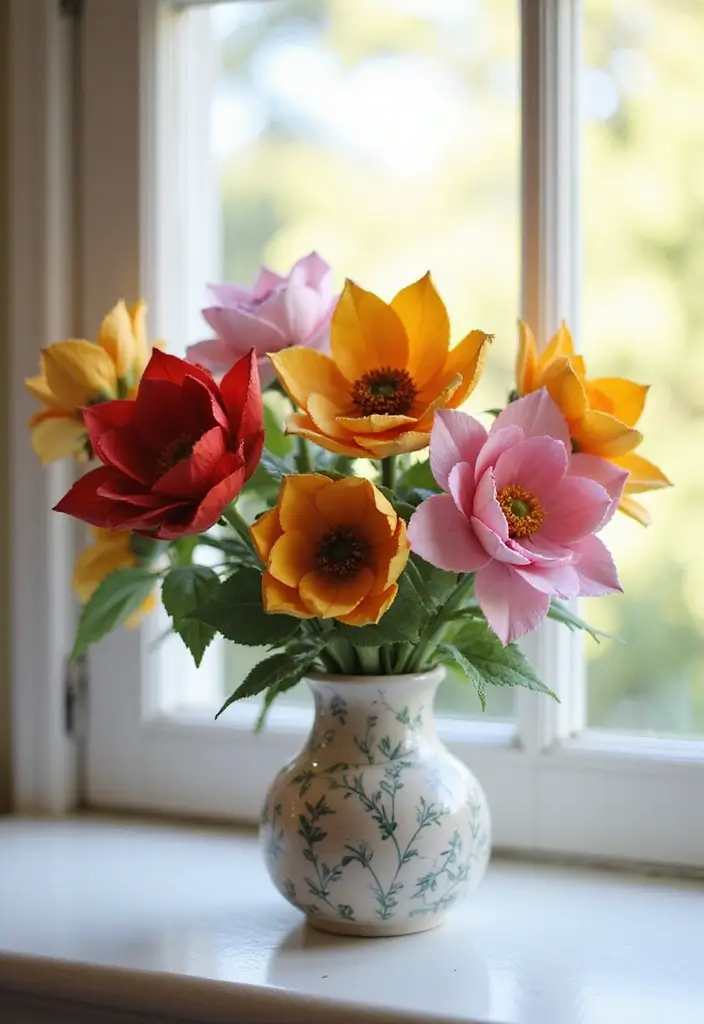 27 DIY Paper Crafts Decoration Wall Art Home Decor You Can Make Today - 1. Paper Flower Bouquets