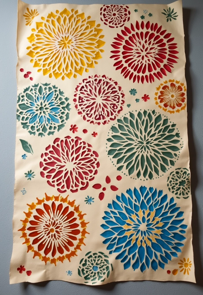 27 DIY Paper Crafts Decoration Wall Art Home Decor You Can Make Today - 16. Stenciled Paper Art