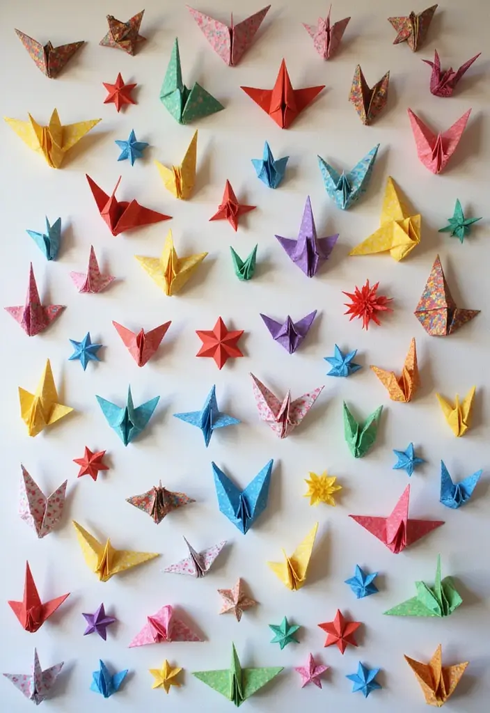 27 DIY Paper Crafts Decoration Wall Art Home Decor You Can Make Today - 2. Origami Wall Art