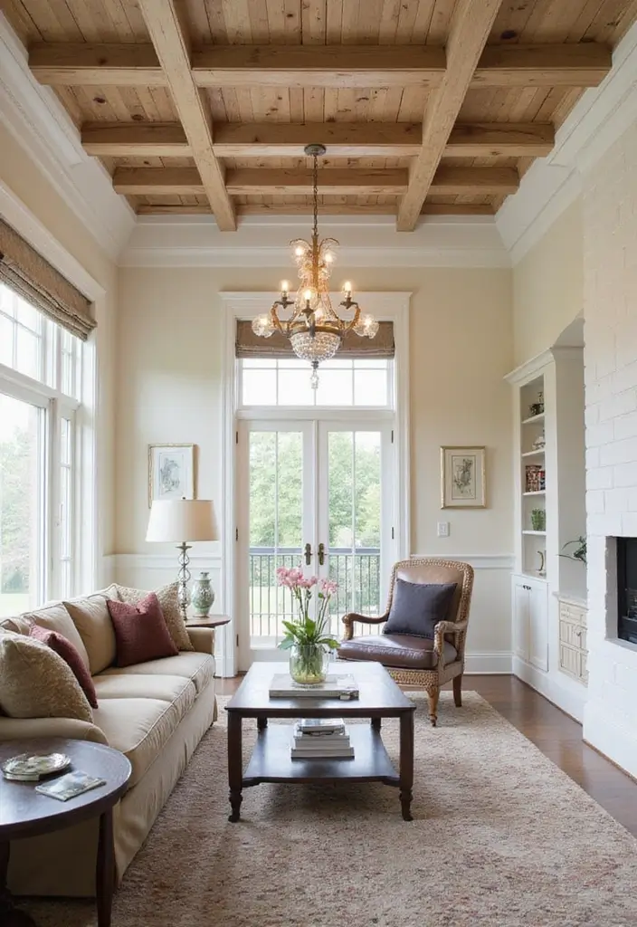 27 Decor Home Living Room Small Spaces Layouts That Feel Open - 22. Stylish Ceilings