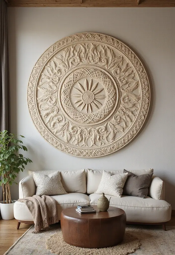 27 Ethnic Home Decor Indian Interior Design with Traditional Touches - 19. Artistic Wall Panels
