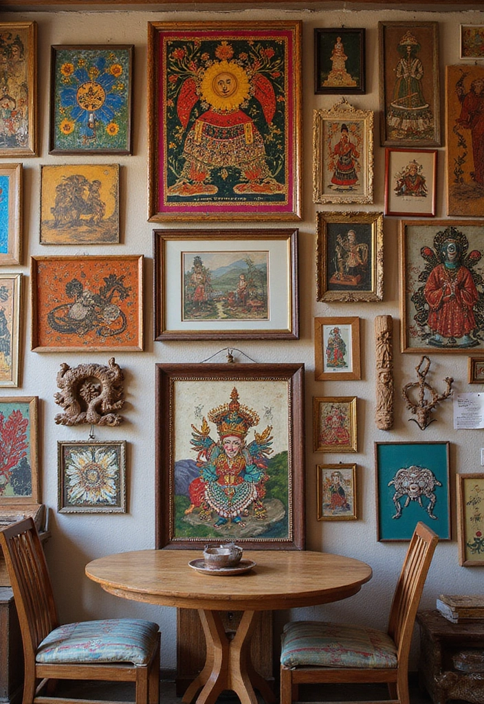 27 Ethnic Home Decor Indian Interior Design with Traditional Touches - 3. Ethnic Wall Art