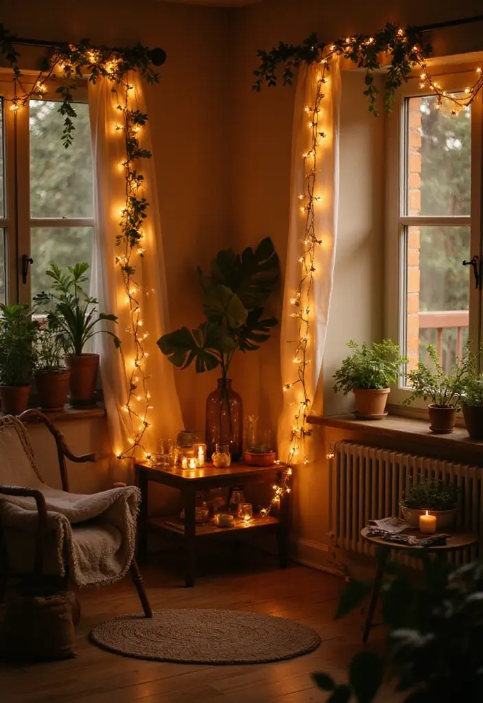 27 Fall Decor Ideas for the Home: Simple Yet Stunning - 11. Eco-Friendly Fairy Lights