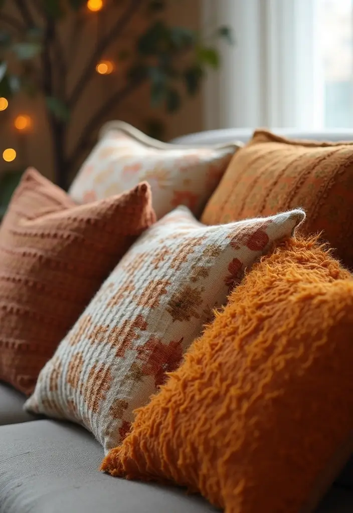 27 Fall Decor Ideas for the Home: Simple Yet Stunning - 19. Seasonal Throw Pillows