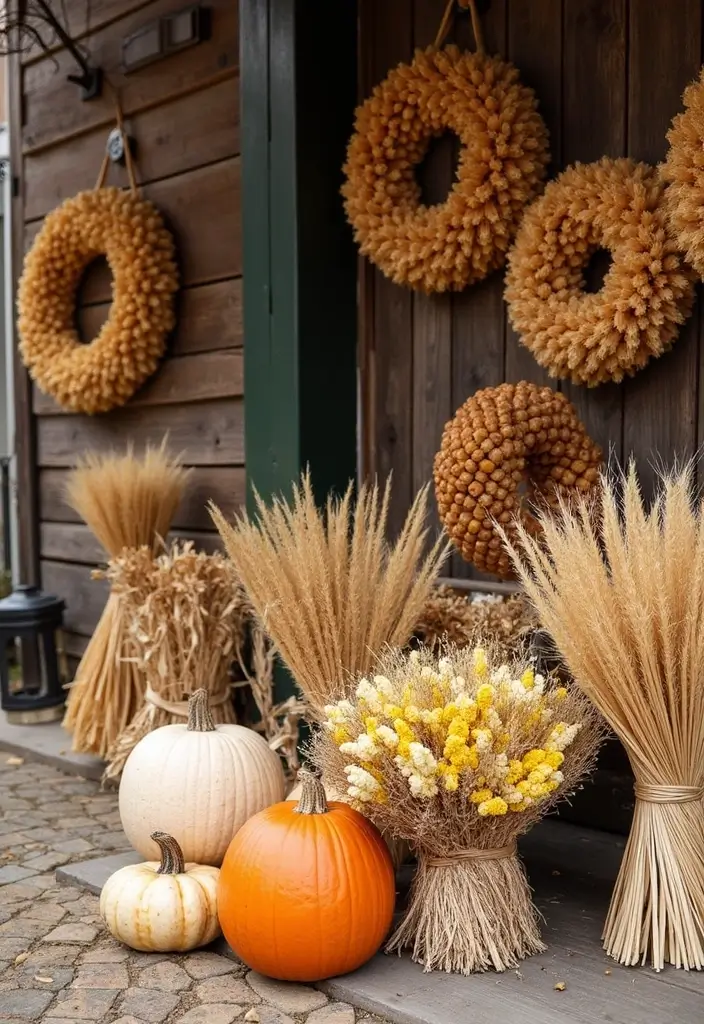 27 Fall Decor Ideas for the Home: Simple Yet Stunning - 20. Corn Husk Decorations
