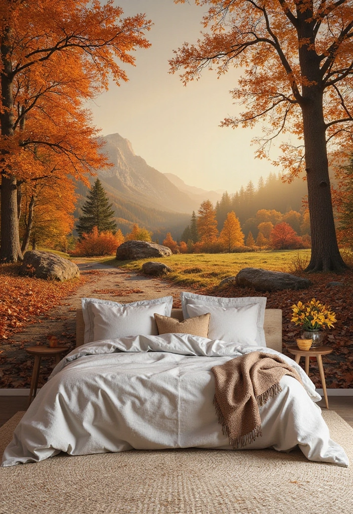 27 Fall Decor Ideas for the Home: Simple Yet Stunning - 23. Fall-Inspired Wall Murals