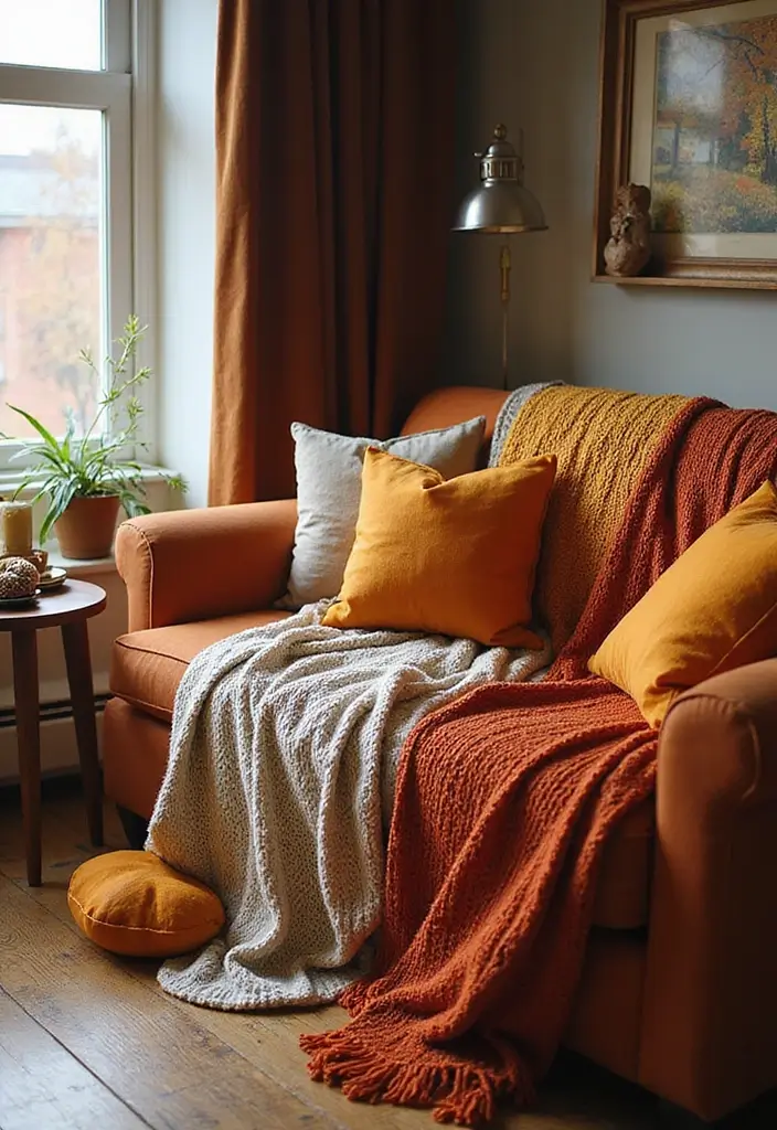 27 Fall Decor Ideas for the Home: Simple Yet Stunning - 3. Cozy Knit Blankets