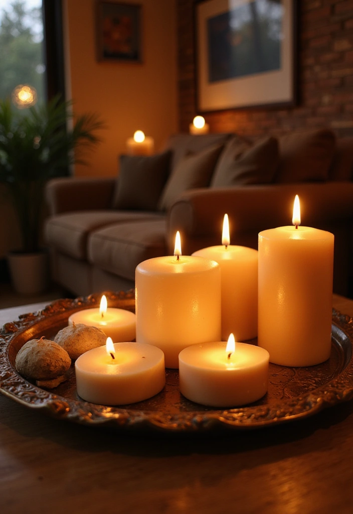 27 Fall Decor Ideas for the Home: Simple Yet Stunning - 6. Warm Candle Displays