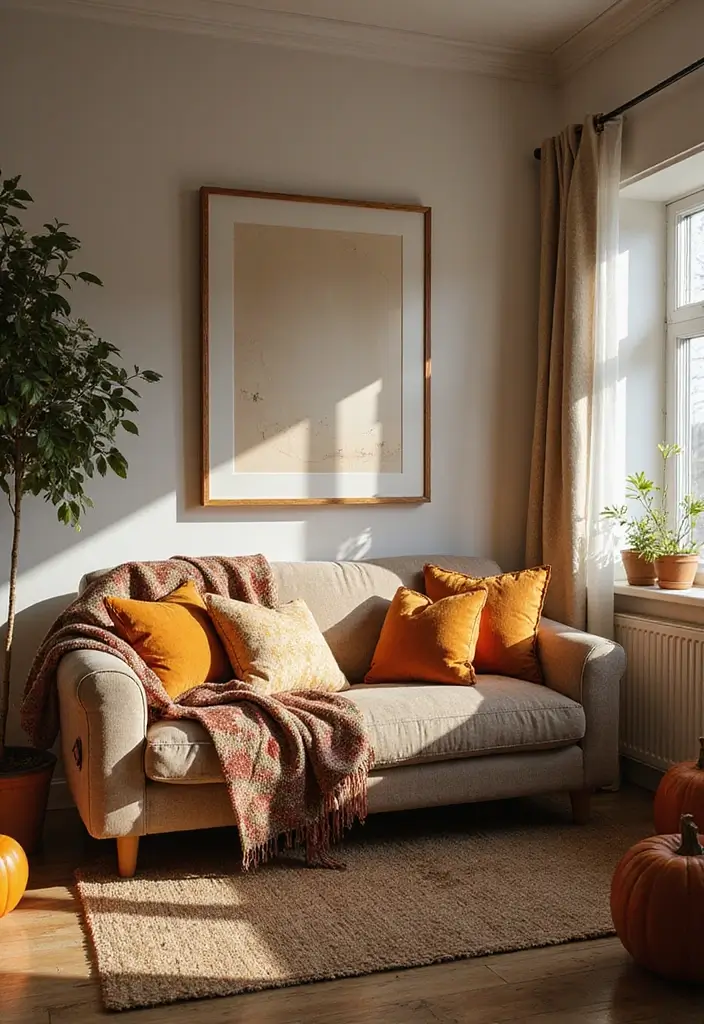 27 Fall Decor Ideas for the Home: Simple Yet Stunning - 9. Layered Textiles