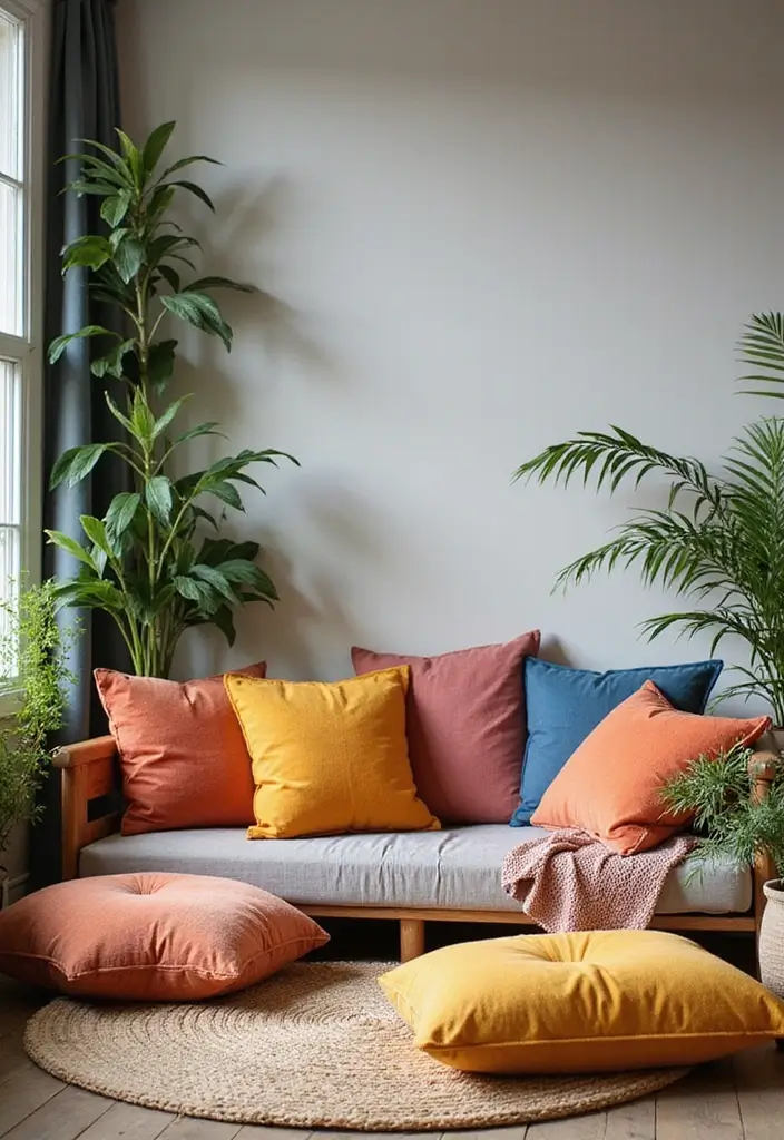 27 Home Decor Ideas Living Room Apartment Style for Urban Living - 2. Cozy Nooks with Floor Cushions