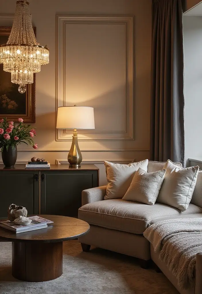 27 Home Decor Ideas Living Room Apartment Style for Urban Living - 26. Elegant Lighting Accessories