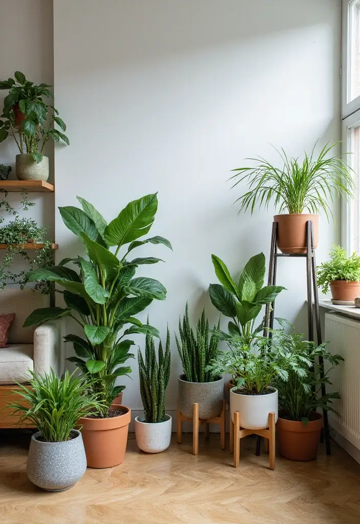 27 Home Decor Ideas Living Room Apartment Style for Urban Living - 7. Indoor Plants